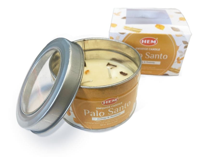 HEM Smudge Bougie Palo Santo avec pierre chez Arabesk
