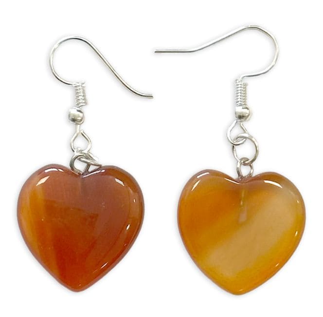 Boucles d'Oreilles Cœur Cornaline 20mm