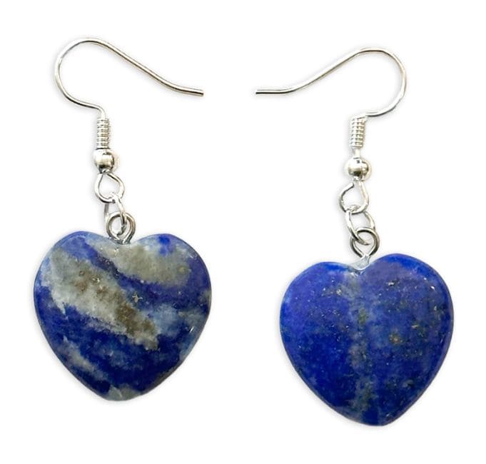 Boucles d'Oreilles Cœur Lapis Lazuli 20mm