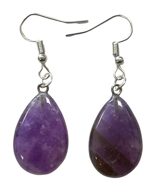 Boucles d'Oreilles Goutte Amethyste 25mm