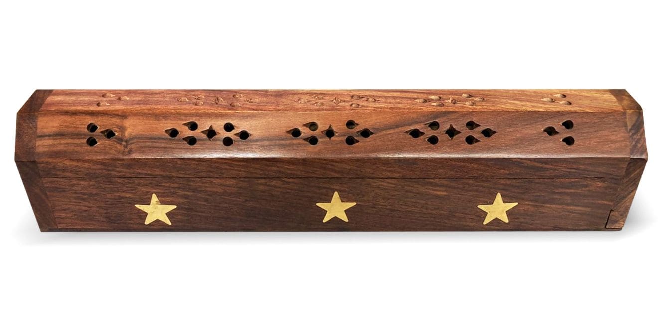 Porte encens hut etoiles- 30cm - Bois de rose
