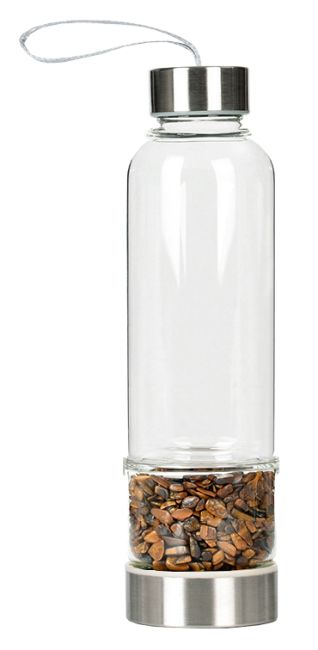 Bouteille avec cristaux Oeil du tigre chez Arabesk