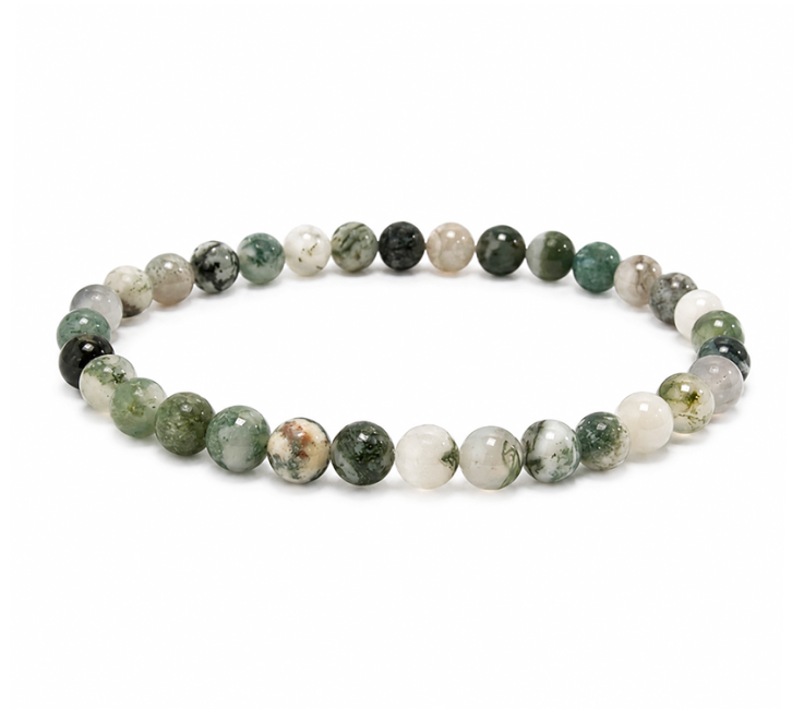 Bracelet Agate Arbre Qualité A Perles 6mm