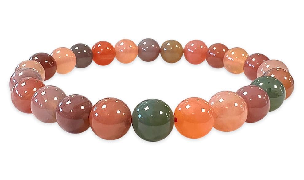 Bracelet Agate Multicolore  AA perle 8mm