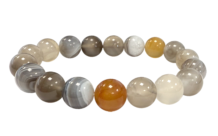 Bracelet Agate Botswana A  perles 10mm chez Arabesk