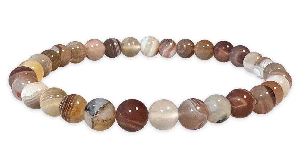 Bracelet Agate Botswana AA perles 6mm