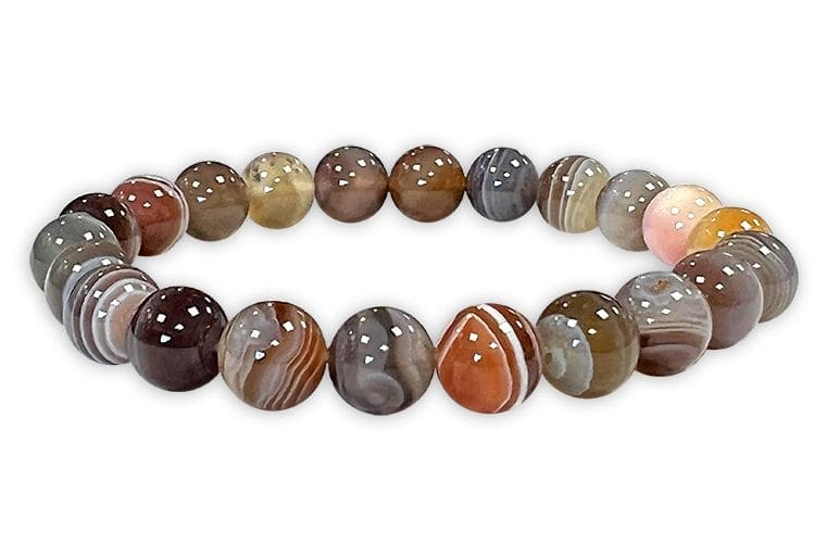 Bracelet Agate Botswana AA perles 8mm