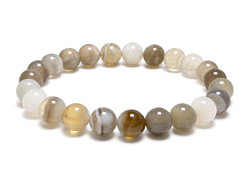 Bracelet Agate Botswana A perles 8mm chez Arabesk