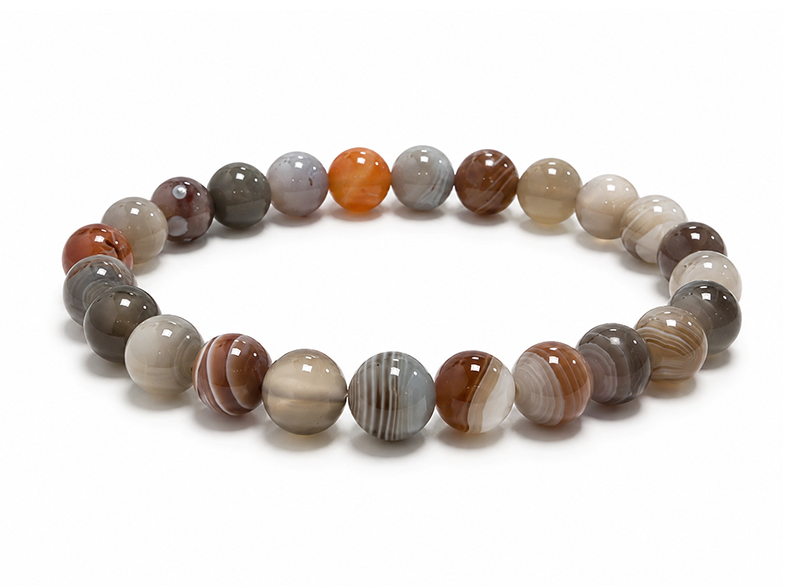Bracelet Agate Botswana AA perles 8mm chez Arabesk