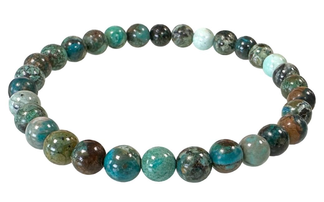 Bracelet Amblygonite Chrysocolle AA perles 5-6mm