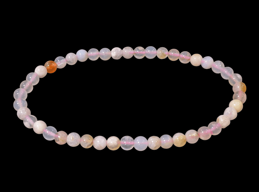 Bracelet Agate Fleur de Cerisier A perles 4mm chez Arabesk
