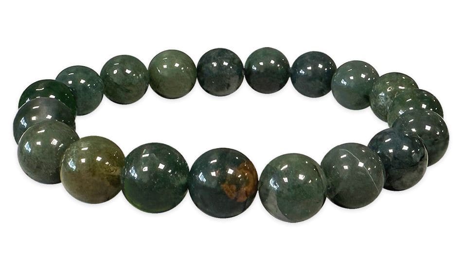 Bracelet Agate mousse perles 10mm