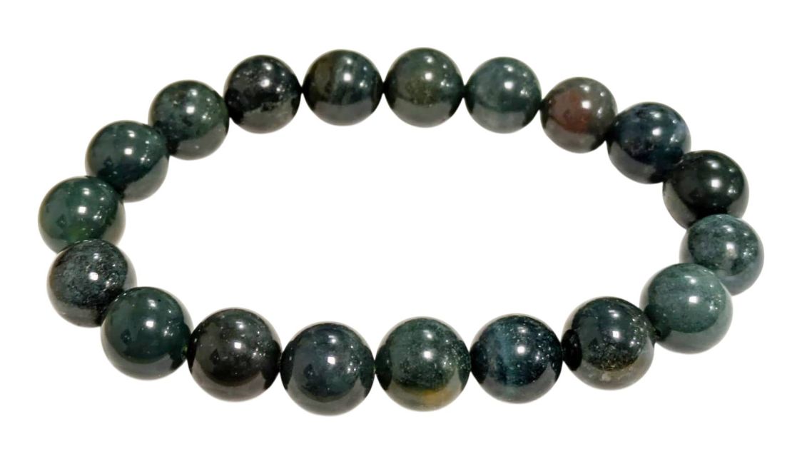 Bracelet Agate Mousse A perles 10mm