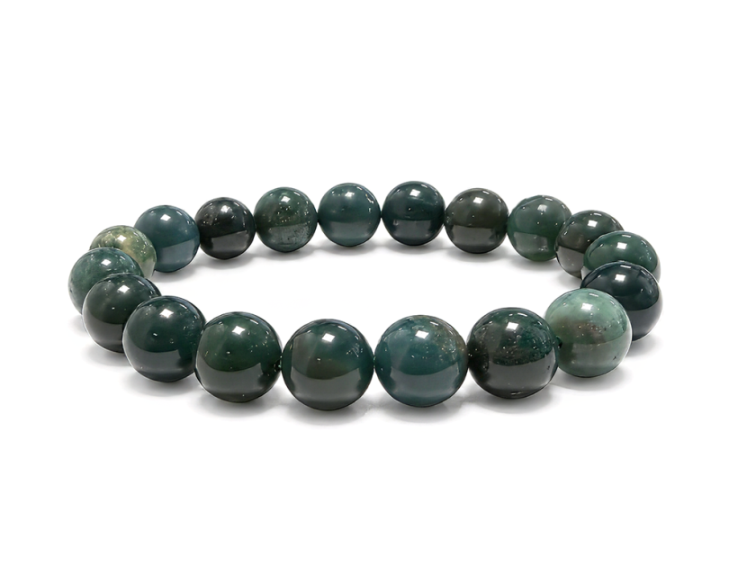 Bracelet Agate Mousse A perles 10mm chez Arabesk
