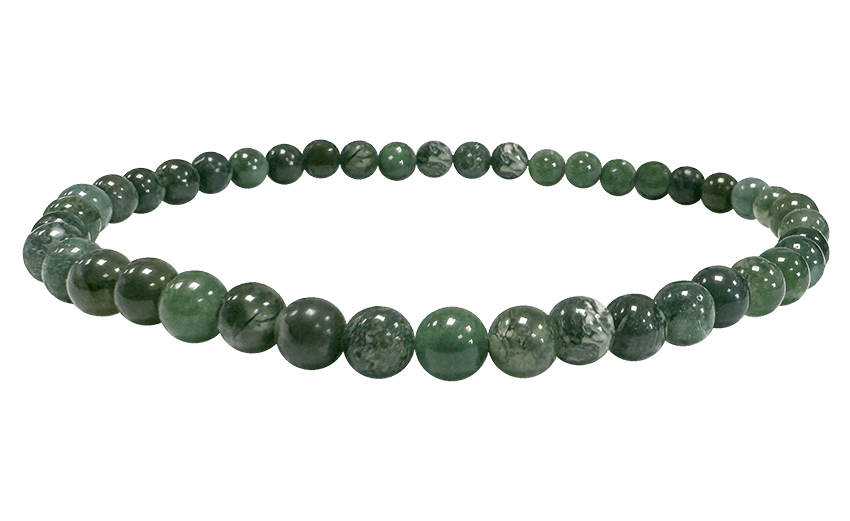 Bracelet Agate Mousse A perles 4mm chez Arabesk
