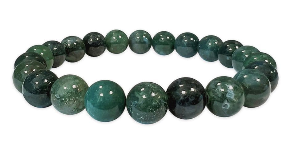Bracelet Agate Mousse A perles 8mm chez Arabesk
