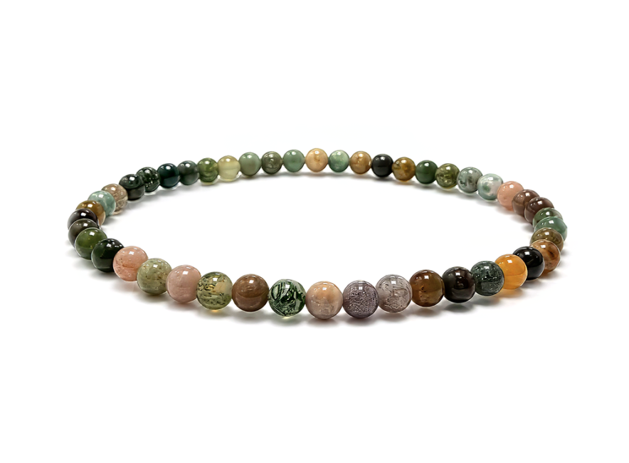 Bracelet Agate Indienne A Perles 4 mm chez Arabesk