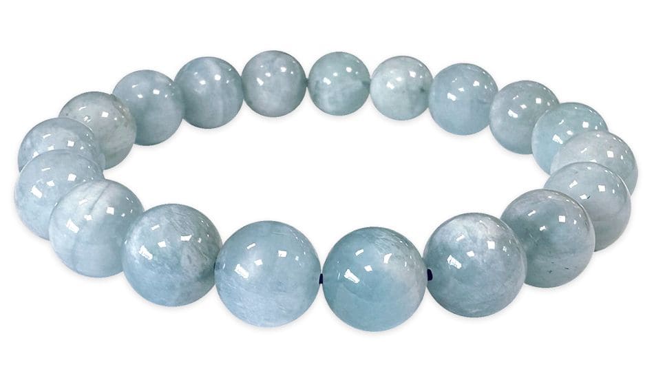 Bracelet Aigue Marine perles 10-11mm