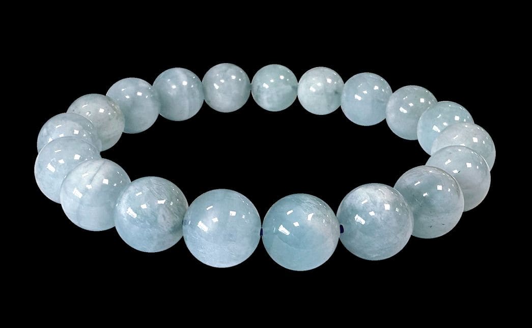 Bracelet Aigue Marine perles 10-11mm