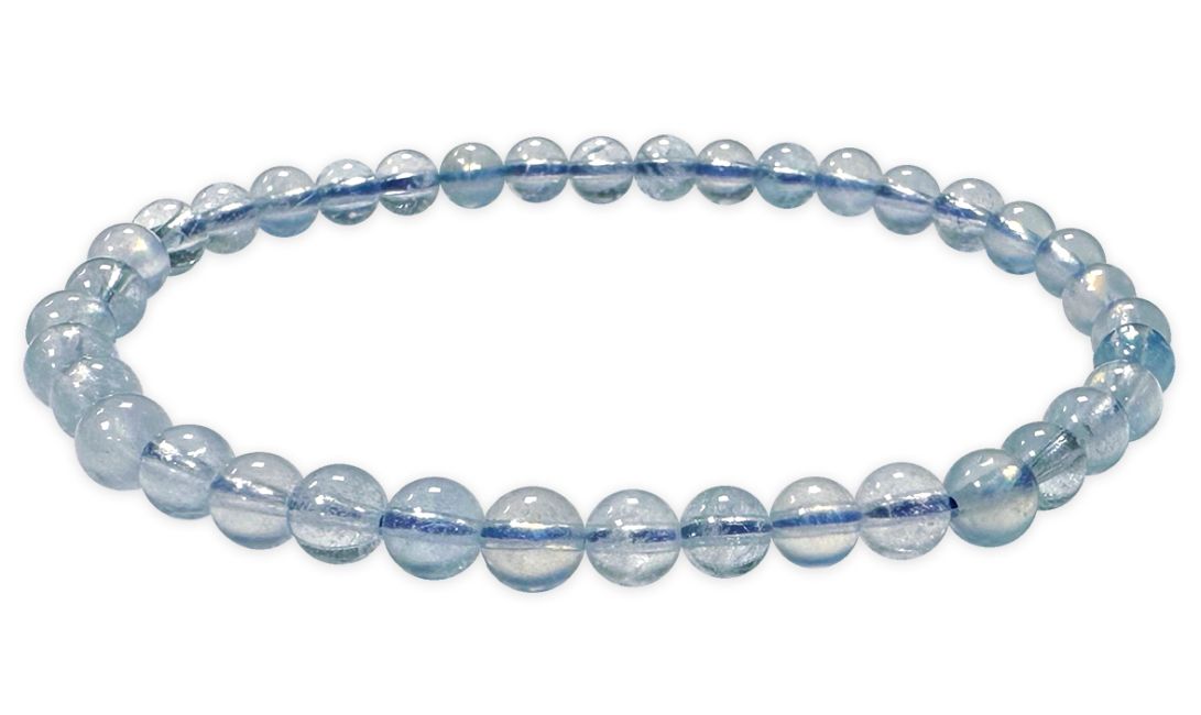 Aquamarin-Armband AA+ Perlen 4-5 mm