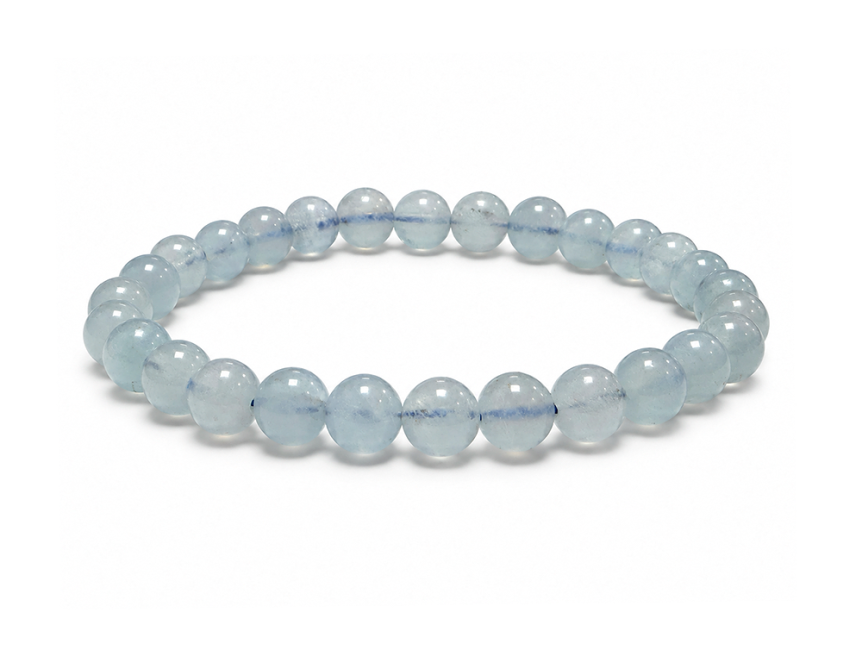 Bracelet en Aigue Marine AA+ Perles 5,5–6,5 mm chez Arabesk