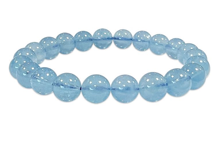 Bracelet Aigue Marine AAA perles 8-9mm