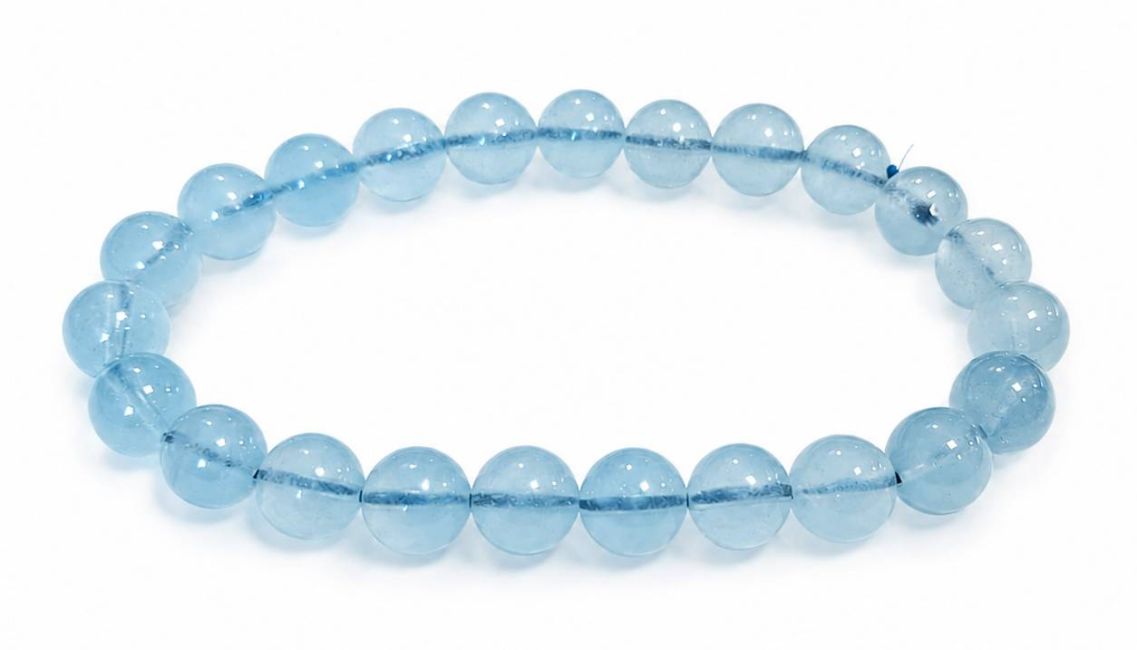 Bracelet Aigue Marine AAA perles 8-9mm chez Arabesk