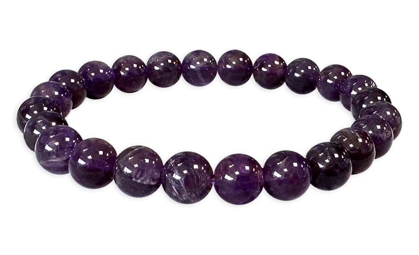 Bracelet Amethyste Uruguay A perles 8mm