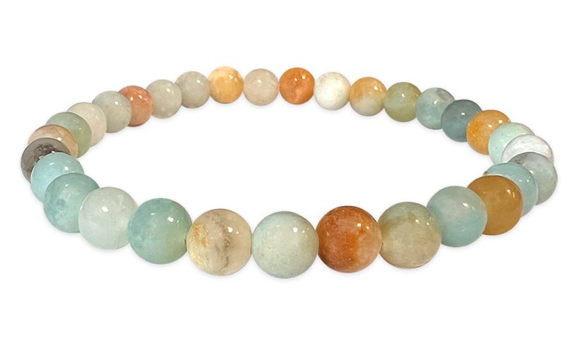 Bracelet Amazonite multicolore perles 6mm