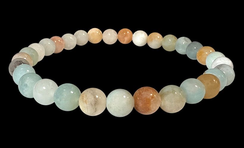 Bracelet Amazonite multicolore perles 6mm