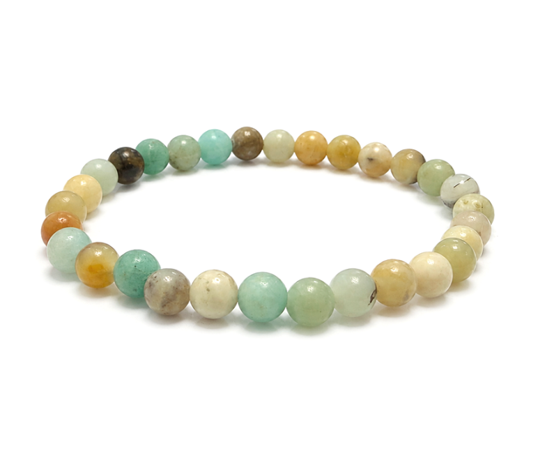 Bracelet Amazonite Multicolore A perles 6mm
