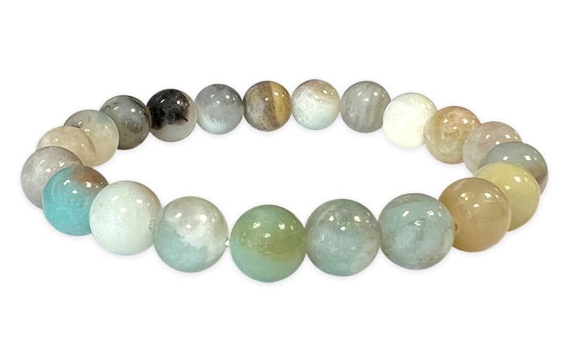 Bracelet Amazonite multicolore perles 8mm