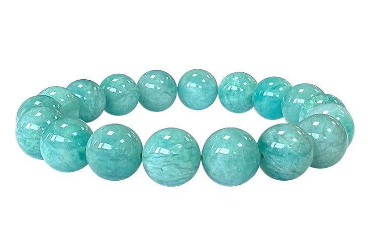 Bracelet Amazonite Perou AA perles 10mm