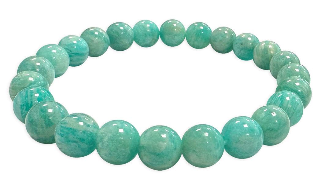 Bracelet Amazonite Perou AA perles 8-9mm