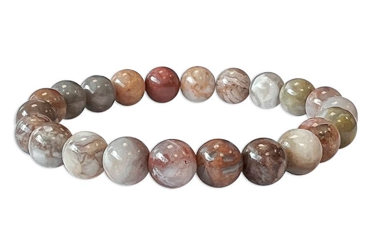 Bracelet Agate Plume perles 8mm chez Arabesk
