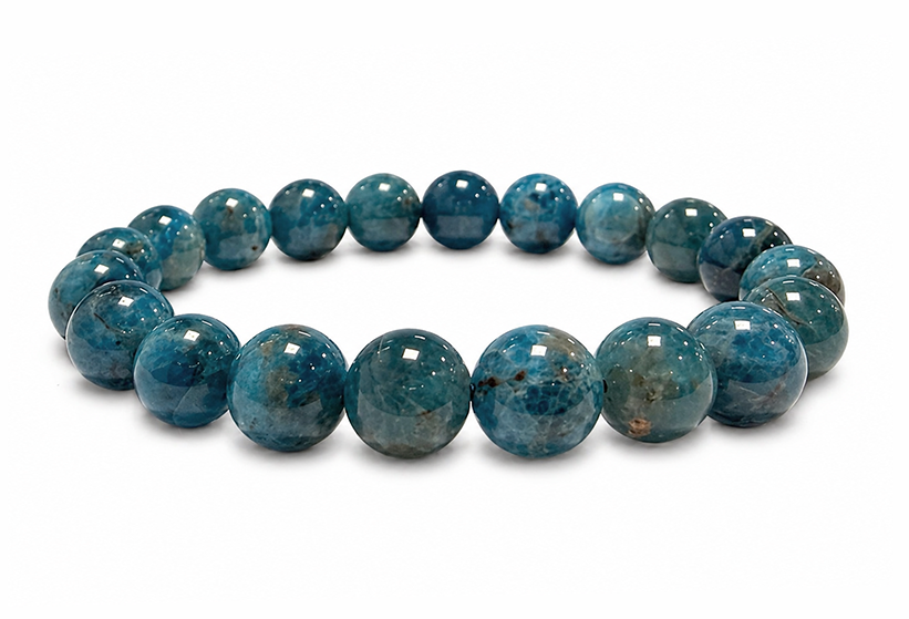 Bracelet Apatite Bleue AB perles 10mm