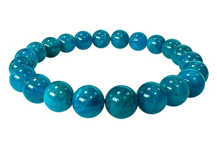 Bracelet Apatite Bleue AA perles 8mm