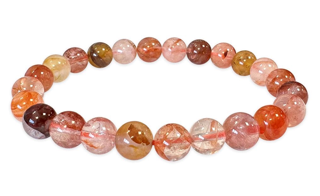 Bracelet Quartz Hematoide Multicolore AA perles 7.5-8.5mm