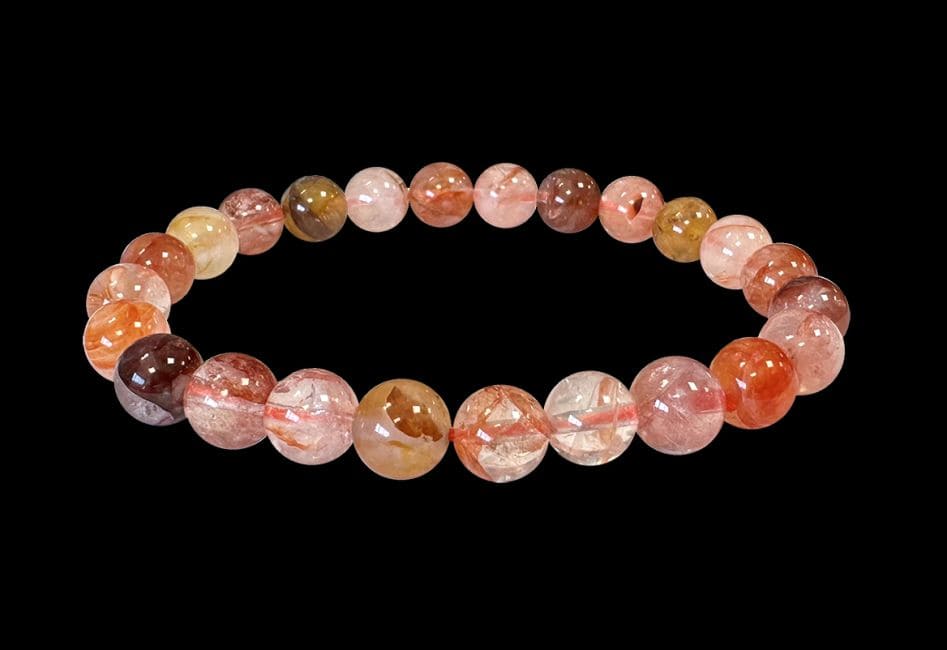 Bracelet Quartz Hematoide Multicolore AA perles 7.5-8.5mm