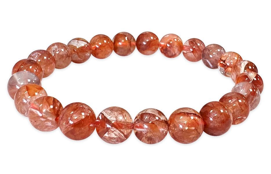 Bracelet Quartz Hematoide A perles 8-9mm