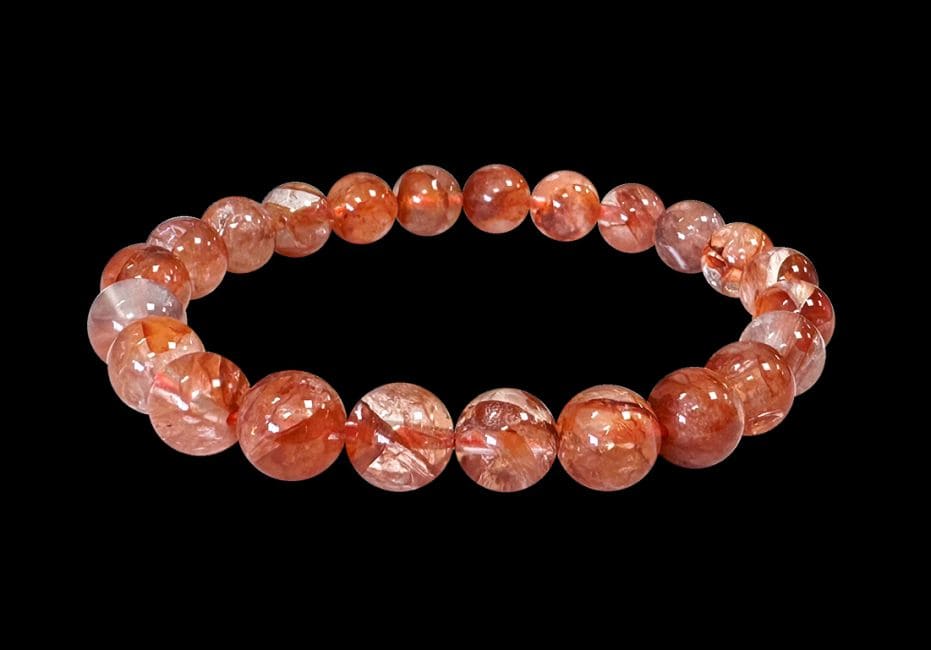 Bracelet Quartz Hematoide A perles 8-9mm