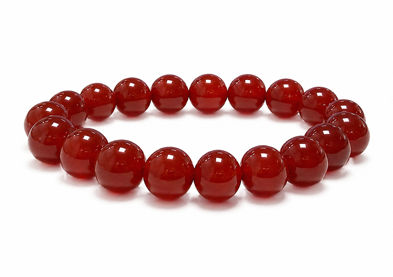 Bracelet Agate Rouge A perles 10mm