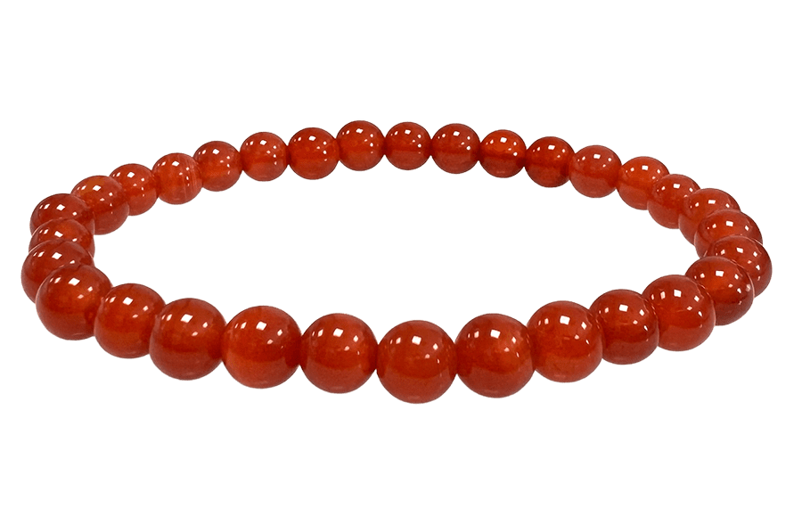 Bracelet Agate Rouge A perles 6mm chez Arabesk
