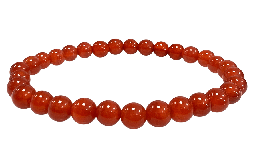 Bracelet Agate Rouge A perles 6mm