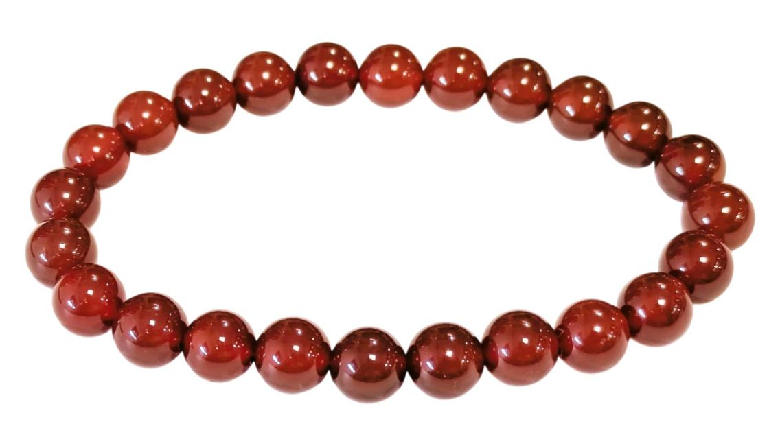 Bracelet Agate Rouge A perles 8mm