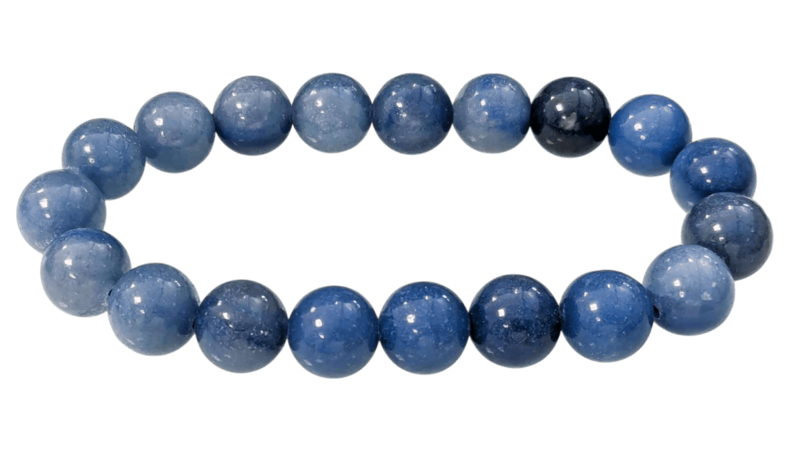 Bracelet Aventurine Bleue A perles 10mm chez Arabesk