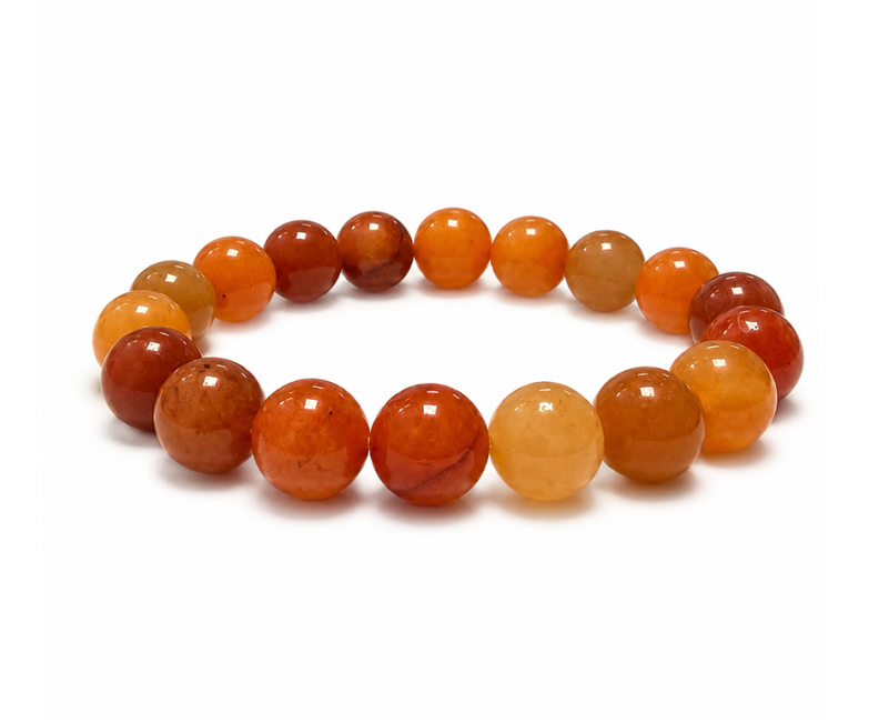 Bracelet Aventurine Orange A perles 10mm
