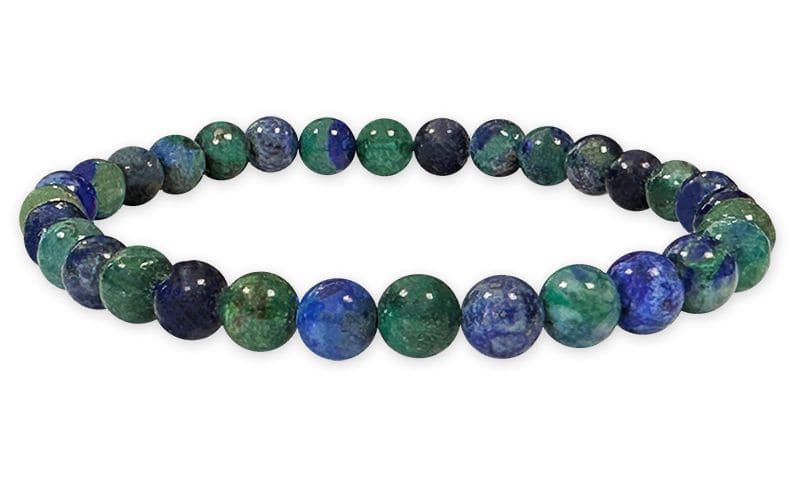 Bracelet Azurite & Malachite perles 6mm