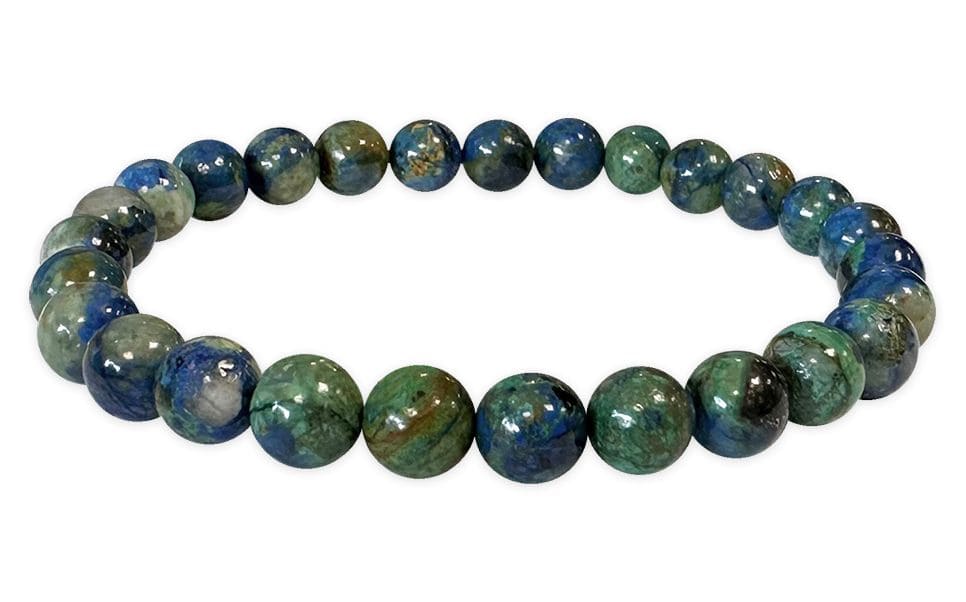 Bracelet Azurite Malachite Naturelle AA perles 6-7mm