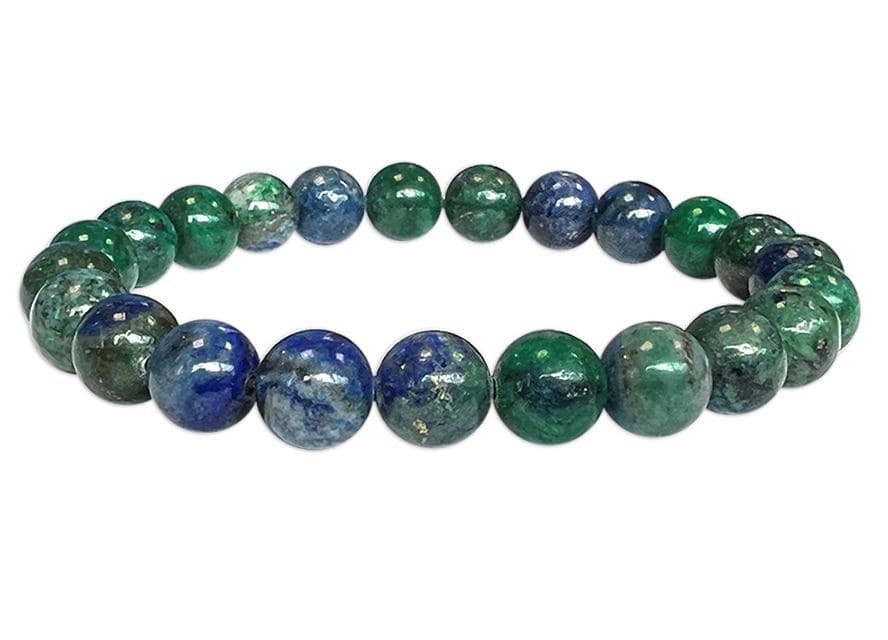 Bracelet Azurite & Malachite perles 8mm